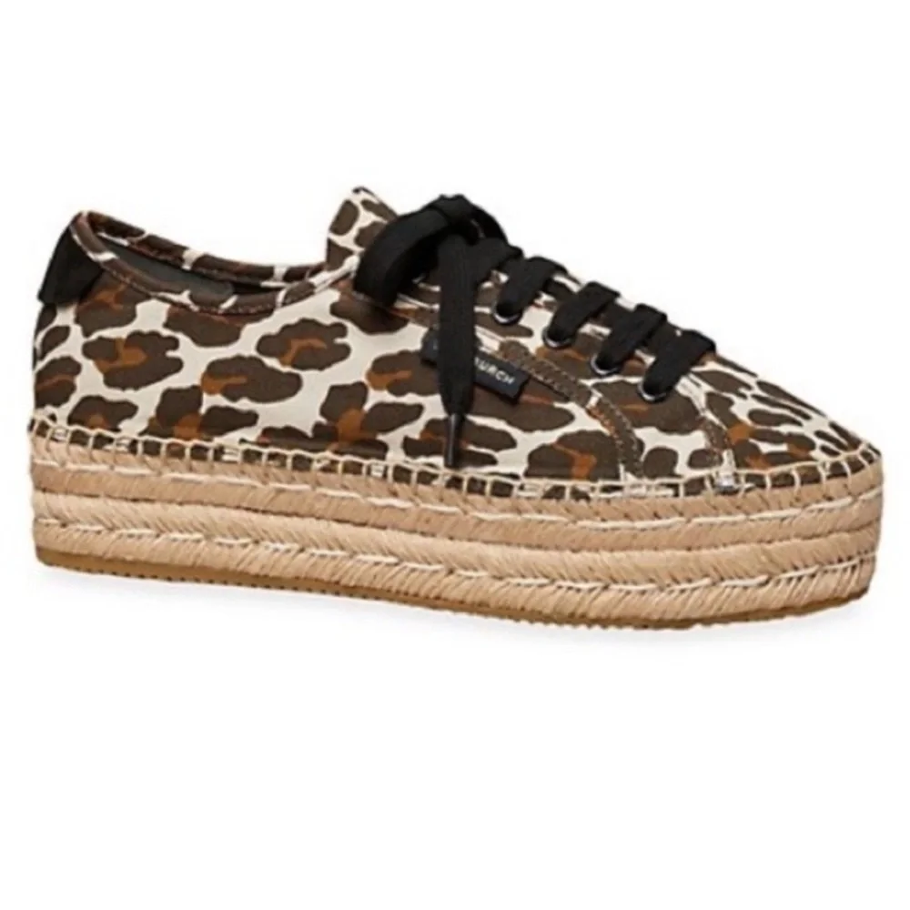 Tory Burch Black and Brown Espadrille Sneakers